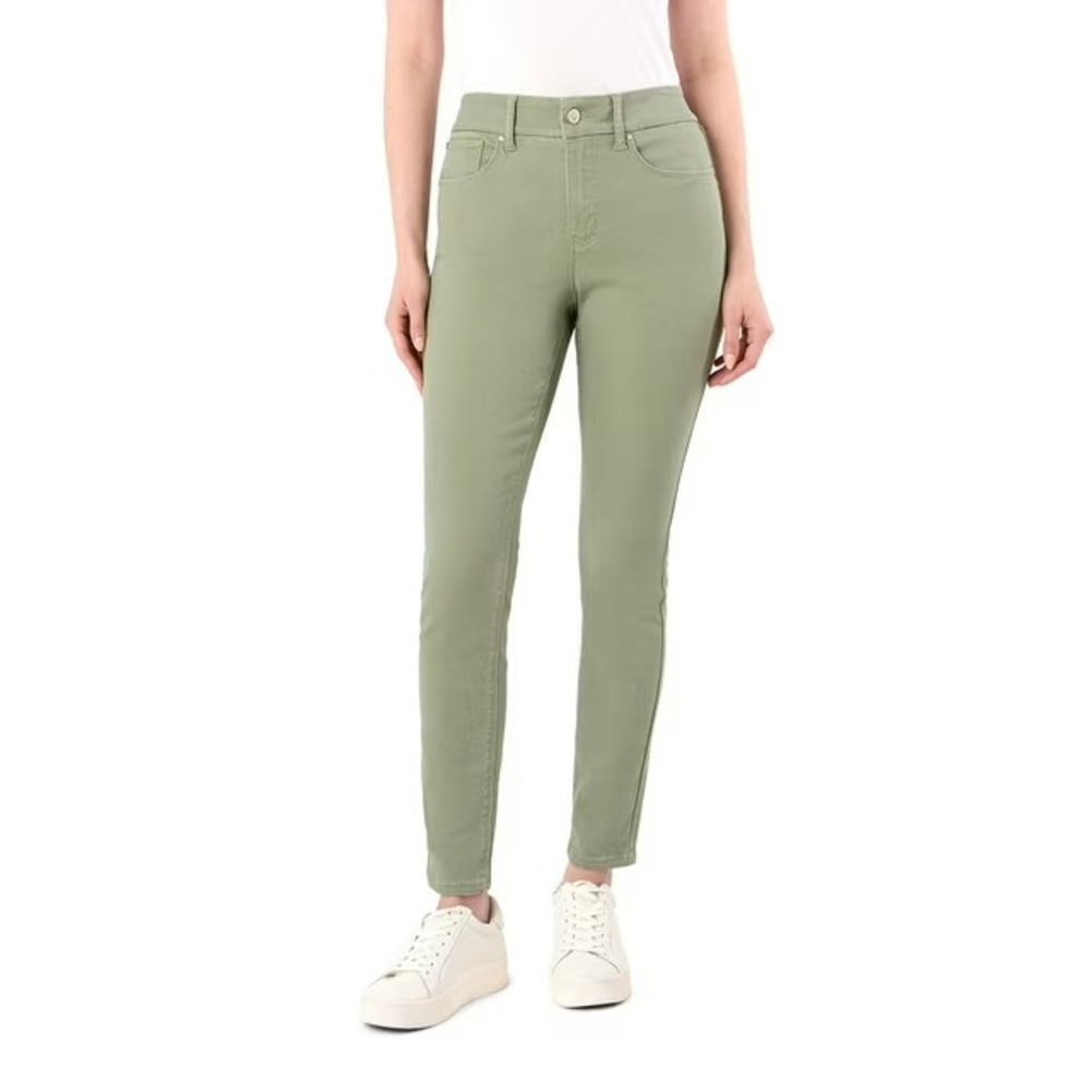 Seven7 Womens Tummyless Skinny Jeans Olive Green High Rise Size 16 NWT